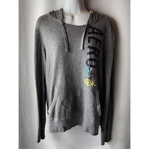 Vintage Aeropostale Hoodie Grey Y2K XL